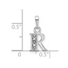 Black Bow Jewelry The Chloe Mini Diamond Accent Initial R Pendant in 14k White Gold - 4 of 4