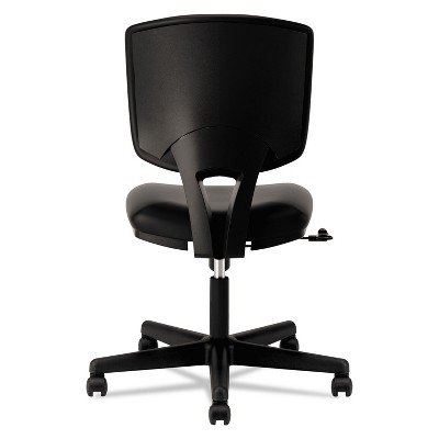 Black Leather Adjustable Task Office Chair with Swivel