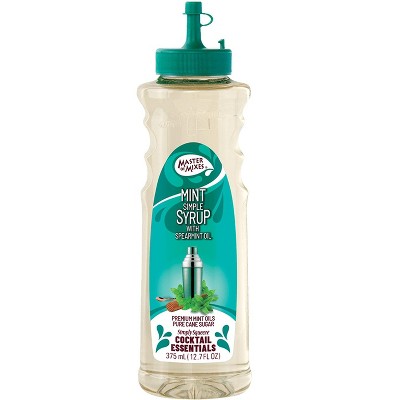 Master of Mixes Cocktail Essentials Mint Syrup - 375ml Bottle (12.7 Fl Oz) - Mixer Perfect for Bartenders and Mixologists