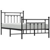 vidaXL Metal Bed Frame with Headboard and Footboard Black 39.4 in.x74.8 in. Twin - 4 of 4