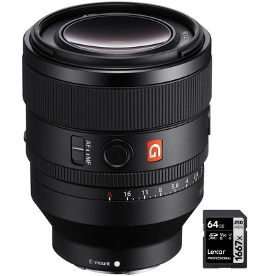 Sony FE 50mm F1.2 GM Full Frame Aperture G Master Lens for E-Mount w/ 64GB Card
