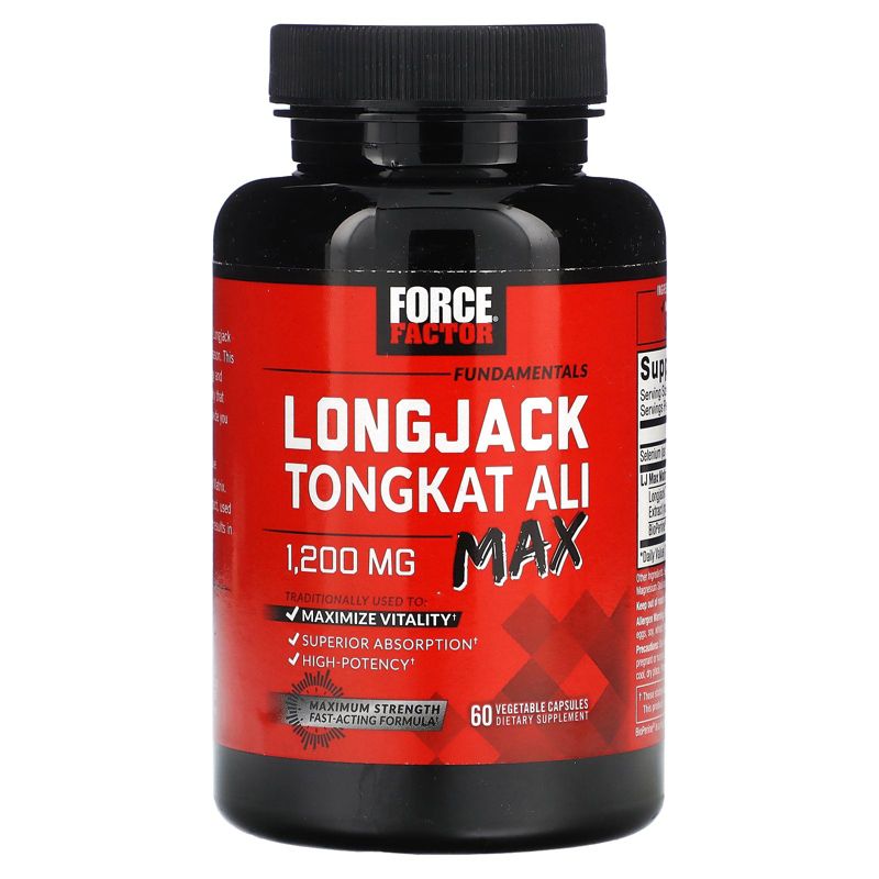 Force Factor Fundamentals, LongJack Tongkat Ali Max, 1,200 mg, 60 Vegetable Capsules, 3 of 4