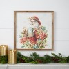 Framed Winter Florals and Santa Print 16"SQ - 2 of 3
