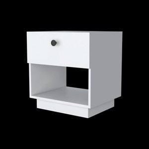 GlasFlength Nightstands Modern Nightstand Bedroom Nightstand Elegant Bedside Table with Drawer for Living Room, White, 18.5"*16"*19.6" - 1 of 4