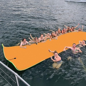 Huxxion Floating Water Mat 9/12/18 Ft, 3 Layer Tear Resistant XPE Foam Floating Mat for Lake Pool Beach and Ocean - 1 of 4