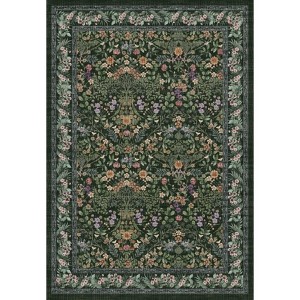 Retro Botanical Area Rug Floral Patterned Rug Stylish Floor Decor for Living Room Bedroom - 1 of 1