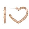 RACHEL Rachel Roy Gold Tone Textured Post Heart Earrings - 3 of 4