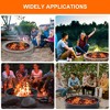COZONY Outdoor Fire Pit Ring, Heavy Duty Wood Burning Firepit for Camping, Backyard & Bonfire, Round Metal Fire Pit with Tongs, Black - 4 of 4