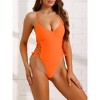 Elerevyo Women's Underwire Lace Up Monokini Trendy Vintage Cut Out Swimsuits Bathing Suit One Piece - 2 of 4