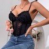 Women's Camisole Lace Bodysuit Sheer Mesh Shapewear Skinny Top - 3 of 4