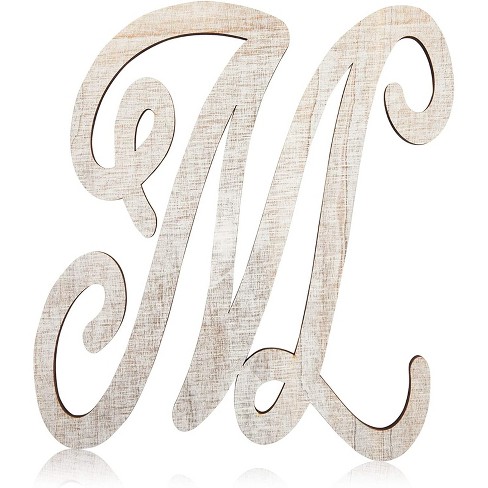 decorative initial wooden letters for wall, cursive letter wall decor,  wooden letters wedding monogram or apartment decor