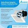 Delta Breez Integrity Exhaust Bathroom Fan 80 CFM Energy Efficient Quiet Operation Ceiling and Wall Mount Motor with Humidity Sensor, White - 2 of 4