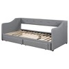 PDTEND Twin XL to King Size Upholstered Daybed with Two Drawers - 2 of 4
