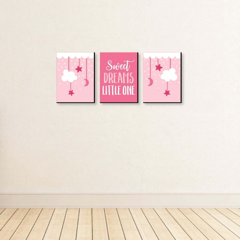 Big Dot of Happiness Baby Girl - Pink Nursery Wall Art and Kids Room Decorations - 7.5 x 10 inches - Set of 3 Prints, 3 of 8