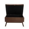 Racxily Mid-Century Modern Ottoman - Multi-Functional Storage Coffee Table Bench, Solid Wood, Linen, Brown Legs (Living Room/Entryway) - 2 of 4