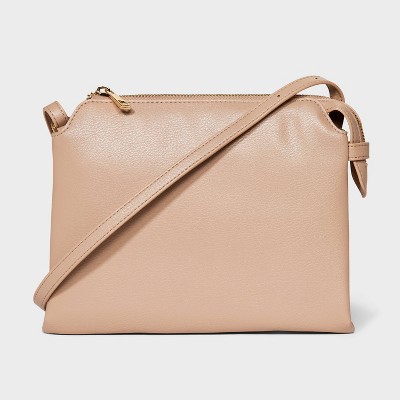 Double Gusset Crossbody Bag - A New Day™ Tan