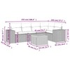 vidaXL 6 Piece Patio Sofa Set with Cushions Gray Poly Rattan - 2x Middle + Table + Corner - 3 of 4