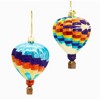 Kurt Adler Noble Gems Glass Ornaments for Christmas Tree, Hot Air Balloons, Assorted (Pack of 2) - 2 of 4