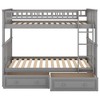 Kumasinova Twin-Over-Twin Bunk Bed with 2 Storage Drawers –  Solid Pine Wood Bed Frame, Convertible (Splits to 2 Beds), Fence-Shaped Guardrails - 4 of 4