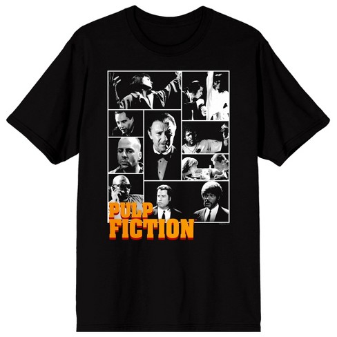 Pulp Fiction Character Collage Men s Black Crew Neck Short Sleeve T shirt Target