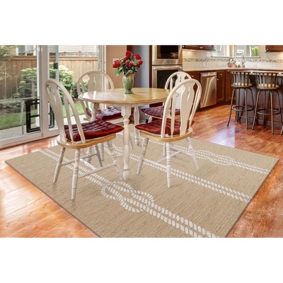 Capri Coastal Hand-Tufted Round Indoor/Outdoor Beige Rug