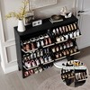 4 Flip Drawers Modern Fluted Shoe Cabinet， Narrow Shoe Storage Cabinet, - 4 of 4