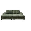 TiramisuBest Convertible Corduroy Sleeper Sofa Chair, Oversized Fluffy Lounge Sofa with Double Chaise, Modern Combination Couch for Living, Beige - 2 of 4