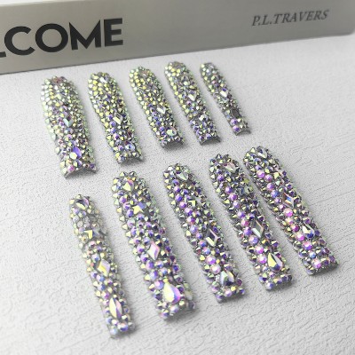 Vynxaria Multicolored Natural Finish Wearable Nails for Subtle Elegance Size M