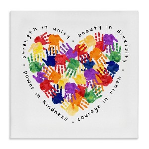 Stupell Industries Strength In Unity Handprint Heart, 30" x 30" - 1 of 4