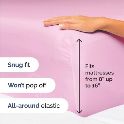 Light Pink Queen Size Microfiber Deep Pocket Sheet Set