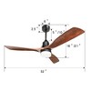 GDFStudio Blythe 52" Modern Wooden Ceiling Fan with Remote and 3CCT LED Light - 3 of 4