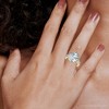 Pompeii3 Certified 4 1/3Ct Oval & Baguette Diamond Engagement Ring 14k Gold/Pt Lab Created - 4 of 4