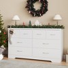 Heynemo Large 8 Drawer Dresser for Bedroom, 55" Wide Modern Chest of Drawers, Dresser TV Stand with Metal Handle, Wood Drawer Organizer, White - 3 of 4