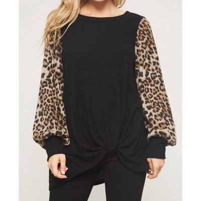 Women's Leopard Sleeve Tunic - PROMESA