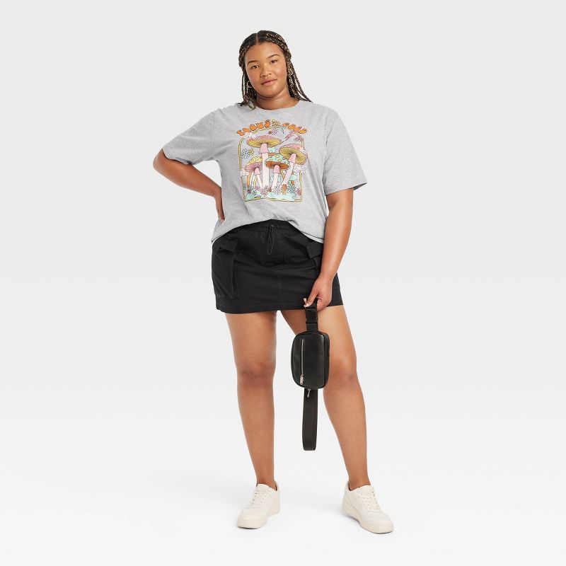 Women's Focus on the Good Oversized Short Sleeve Graphic T-Shirt - Gray, 3 of 4