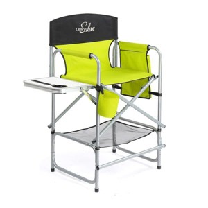 Karl Home 25in Portable Folding Director Chair with Retractable Side Tables and Side Bags Blue - 1 of 4