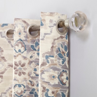 Linen Floral Blackout Thermal Grommet Curtain Panel 40x63