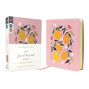 Niv, Journal the Word Bible (Perfect for Note-Taking), Double-Column, Leathersoft, Pink, Red Letter, Comfort Print - by Zondervan - 1 of 1