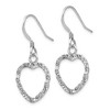 Black Bow Jewelry 16mm Textured Open Heart Dangle Earrings in Sterling Silver - 2 of 4