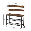 NicBex 27.56" Storage Bench Shoe Rack with Lower Shelf Coat Hooks for Entryway - 4 of 4