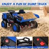 12V Kids Ride-On Dump Truck with Remote Control, Bluetooth/MP3, LED Lights, 4-Wheel Suspension, Automatic Lifting Bed, Dual Motors - 3 of 4