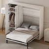 NicBex Full Size Murphy Bed Wooden Frame Murphy Bed Cabinet Wall Bed with Lockers and Wardrobes for Living Room, White - 3 of 4