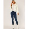 INSPIRE CHIC Women's Collar Warm Winter Outwear Cropped Faux Fur Fluffy Coat - 2 of 4