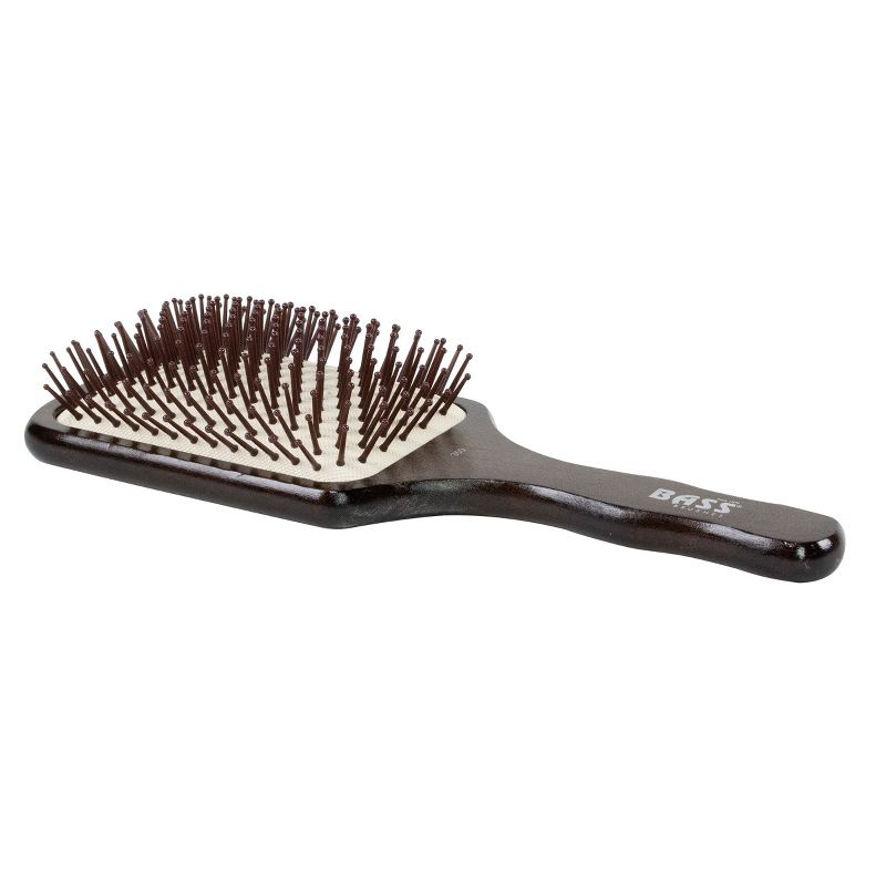 Bass Brushes 3 Series Style & Detangle Hair Brush with Nylon Pin Solid Beech Wood Handle Expresso, 3 of 6