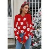 BLUEMING Women's Christmas Top Long Sleeve Round Neck Santa Claus Knitted Sweater Pullover Top - 3 of 4