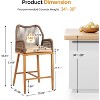 VINGLI Outdoor Counter Height Bar Stools Set of 2, Rattan Outdoor Barstools Boho Woven Patio Bar Stools with Backrest Garden Balcony Pool Bar Chairs - 3 of 4