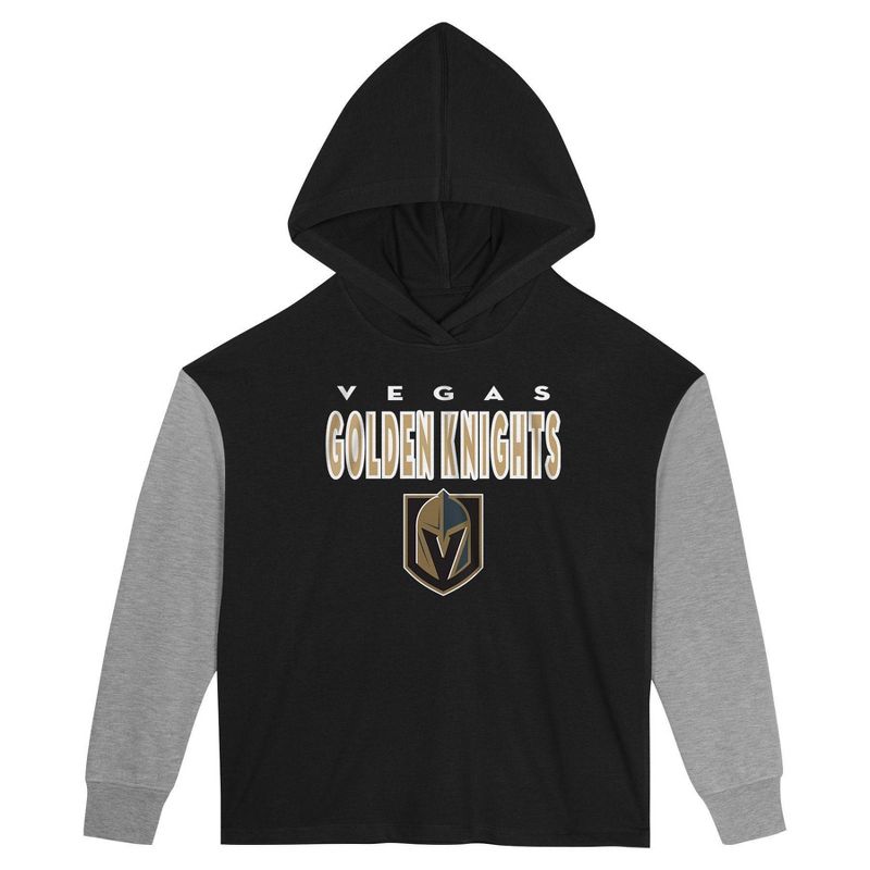 NHL Vegas Golden Knights Girls&#39; Long Sleeve Poly Fleece Hooded Sweatshirt, 2 of 4