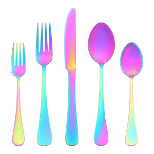 REGALWOVEN Stainless Steel Mirror Polished Flatware Cutlery Set 20 Piece - 1 of 4