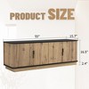 Modern Natural Wood Grain Four-Door MDF TV Cabinet for TV and item storage in modern homes, Media Storage Cabinets for Living Room, 55*15.7*18.9in - 2 of 4