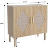 Buffet Cabinet Sideboard with Rattan Decor, 2-Door Accent Storage Cabinet, Ideal for Living Room, Dining Room, Entryway, and Kitchen - 4 of 4